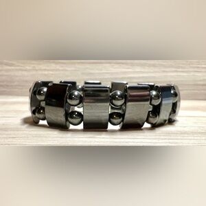 Lot Of 3 Handmade Magnetic Hematite Beaded Stretch Bracelets